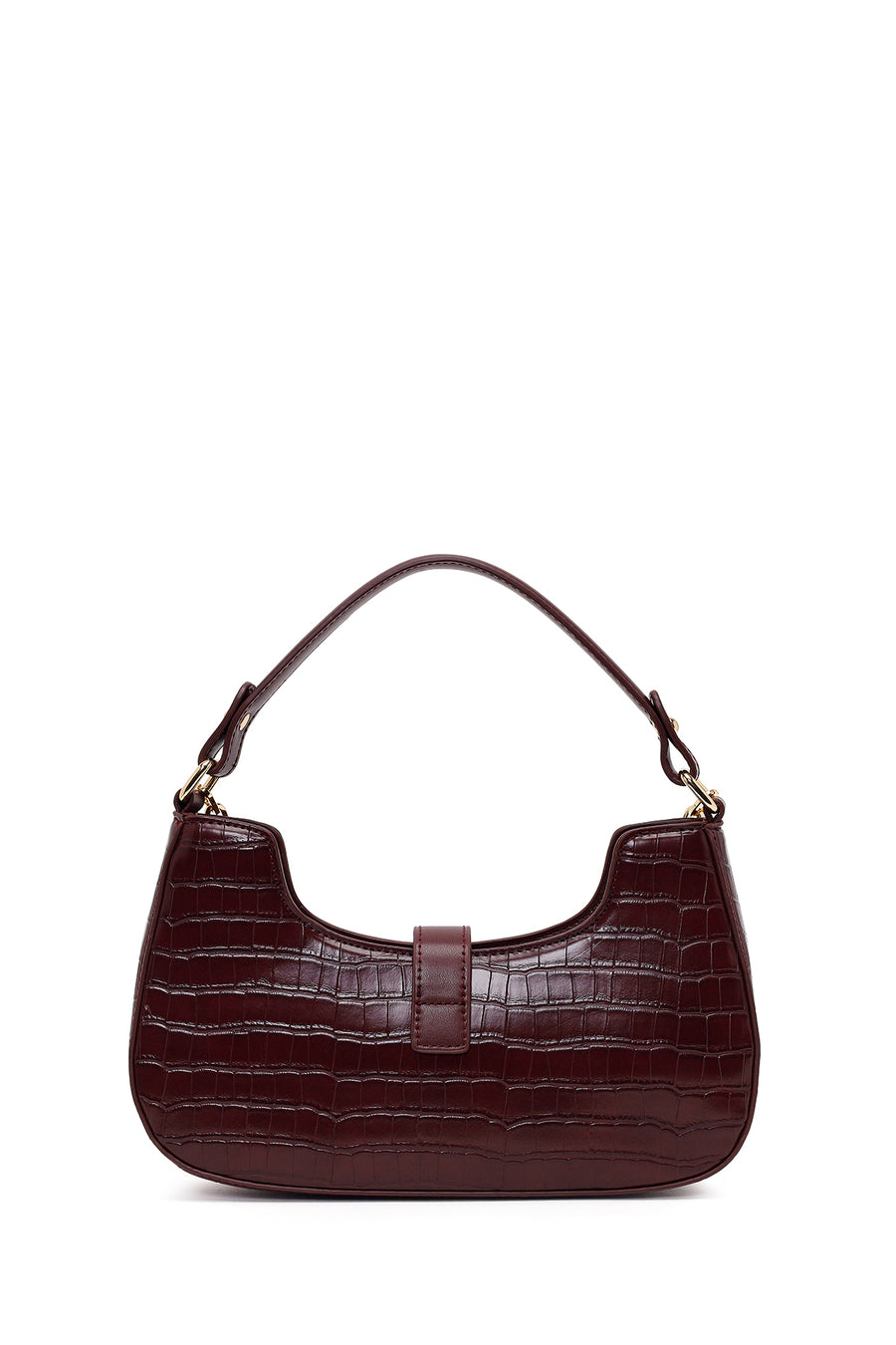Woman Bardo Long Strap Crocodile-Embossed Shoulder Bag