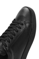 Erkek Siyah Bağcıklı Deri Sneaker | Derimod