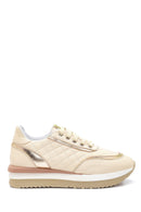 Women's Beige Leather Thick Soled Sneaker | Derimod