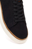 Male Black Lace-Up Nubuck Leather Sneaker | Derimod