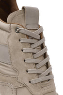 Erkek Bej Bağcıklı Deri Sneaker | Derimod