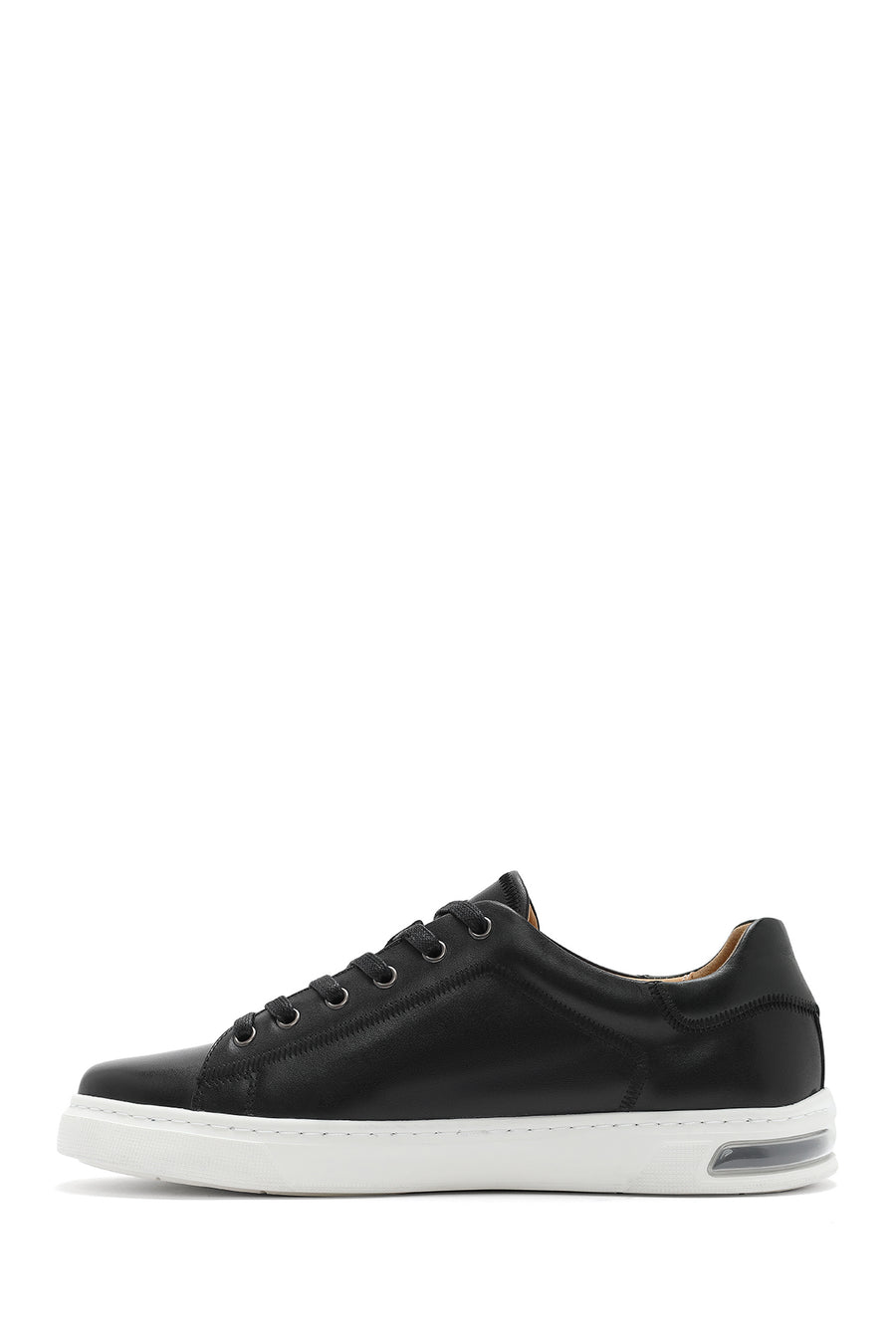 Men's Black Lace-up Leather Sneaker