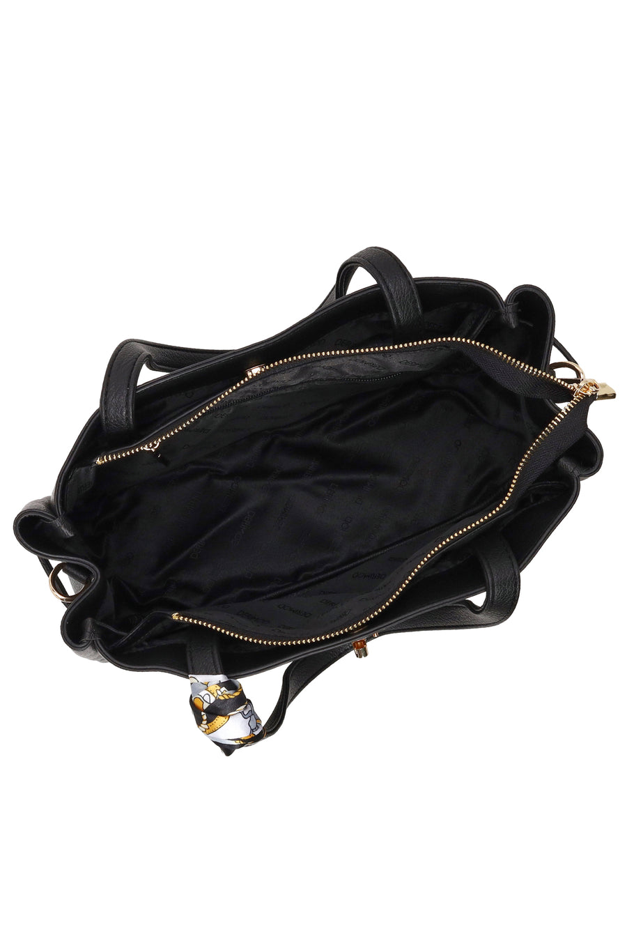 Woman Black Long-Strap Accessorized Classic Shoulder Bag