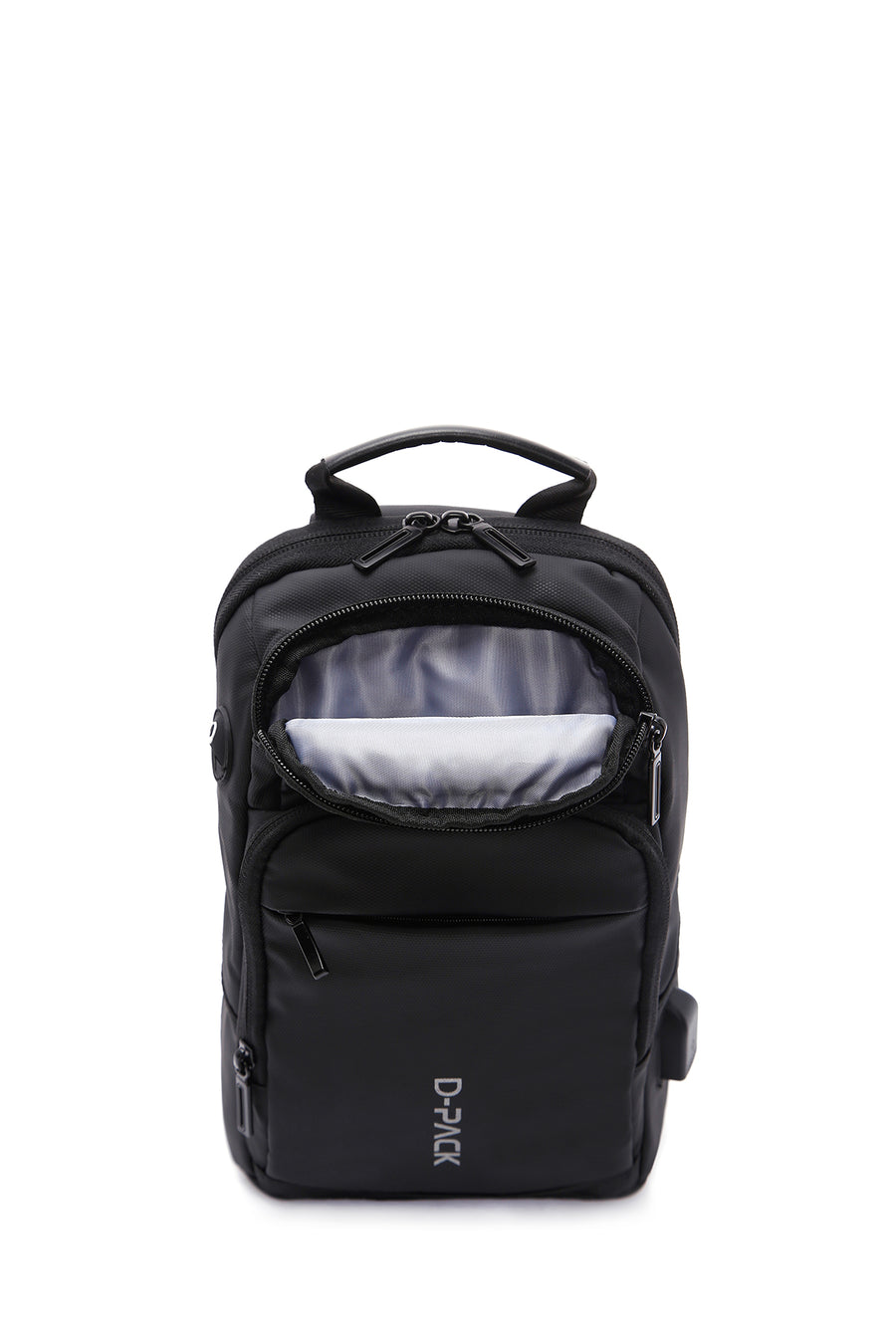 D-Pack Men's Black Technological Fabric Crossbody Bag