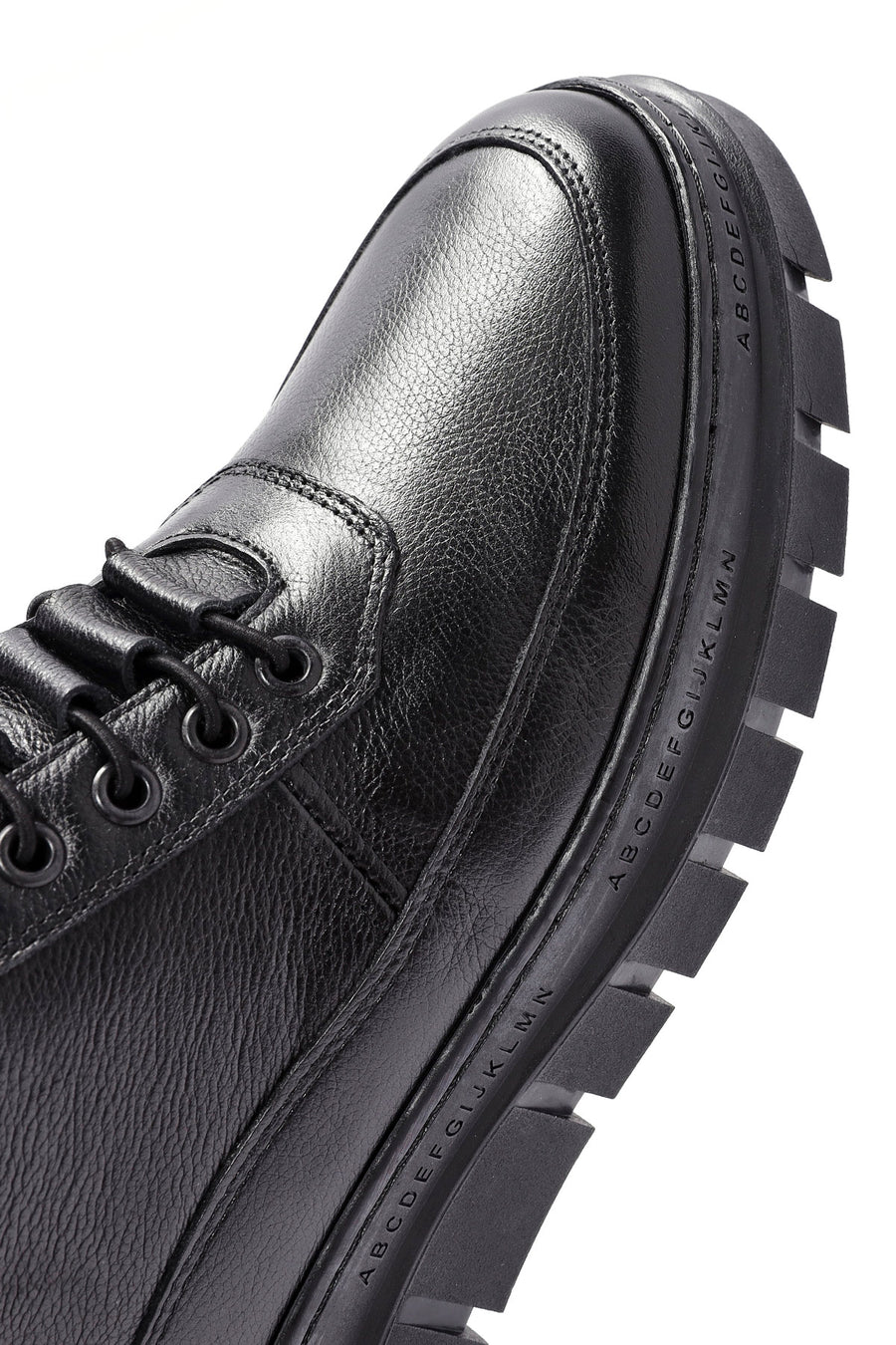 Men's Black Lace-Up Leather Casual Boots