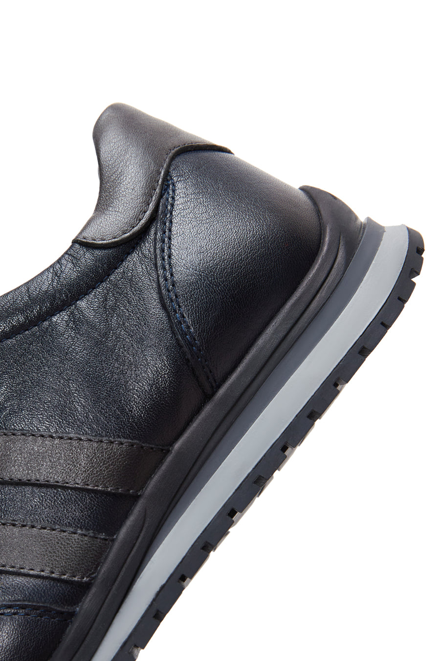 Erkek Lacivert Deri Casual Sneaker