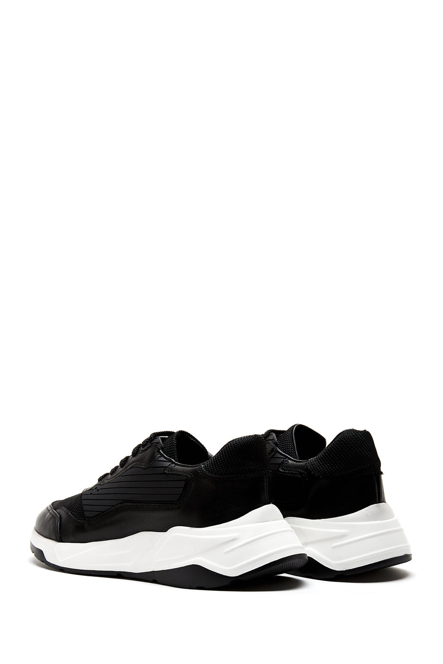 Erkek Siyah Deri Sneaker