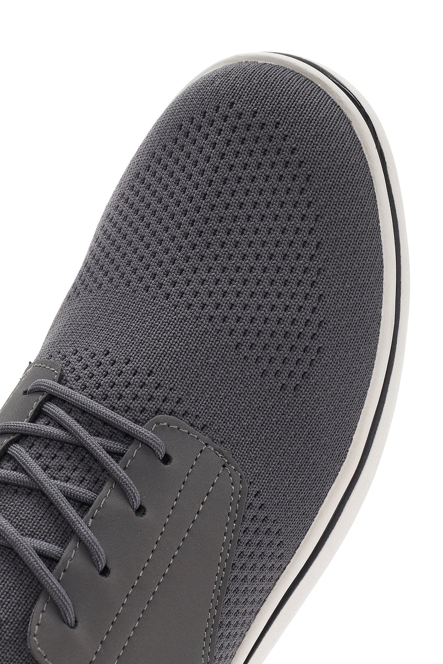 Men's Grey Lace-Up Fabric Sneakers
