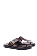 Men's Leather Flip Flops | Derimod