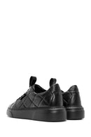 Erkek Siyah Bağcıklı Kroko Desenli Deri Sneaker | Derimod