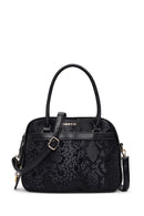 Woman Black Long-Strap Printed Shoulder Bag | Derimod