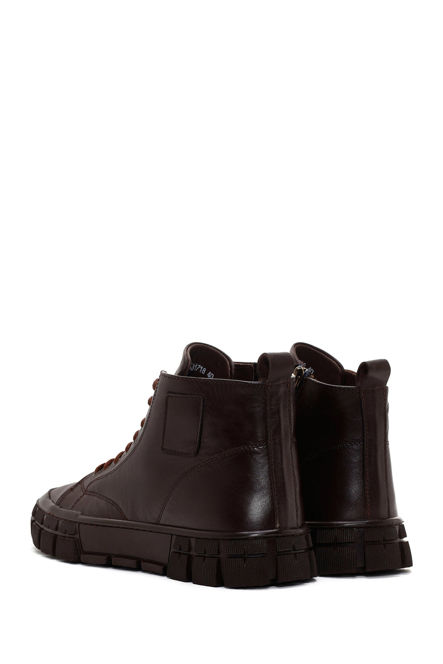 Erkek Kahverengi Deri Bilekli Sneaker