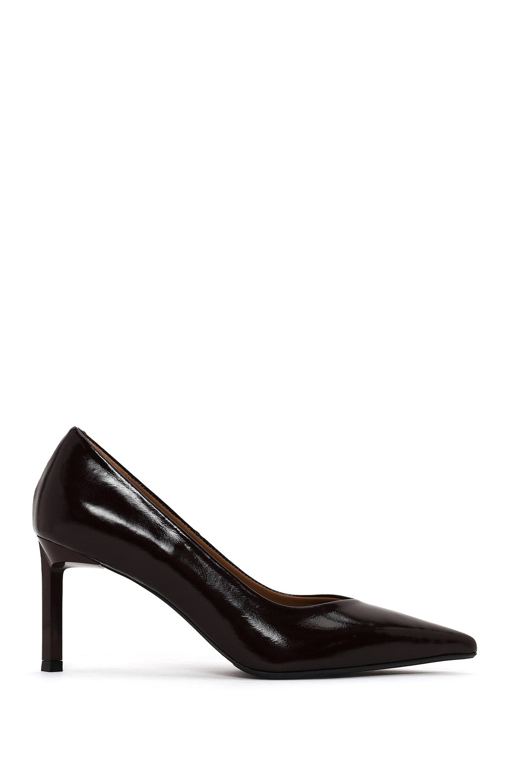 Kadın Bordo İnce Topuklu Rugan Deri Stiletto