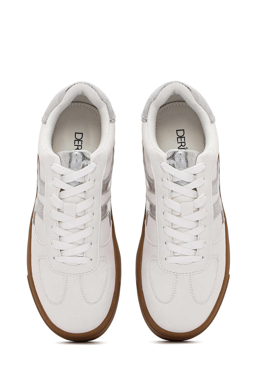 Kadın Beyaz Bağcıklı Kalın Tabanlı Sneaker