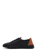 Kadın Siyah Bağcıklı Deri Sneaker | Derimod