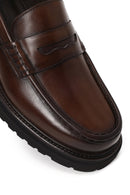 Male Brown Leather Casual Loafer | Derimod