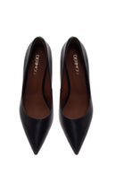 Woman Black Thin-Heeled Leather Stiletto | Derimod