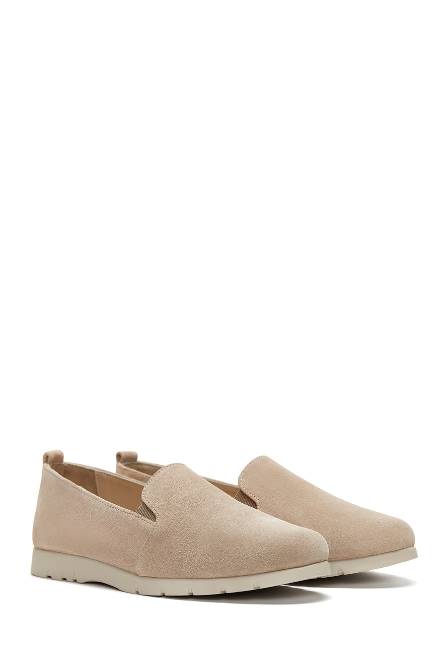 Kadın Gri Süet Deri Comfort Loafer