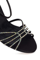 Woman Black Ankle-Buckle Embellished Slim High-Heel Sandal | Derimod