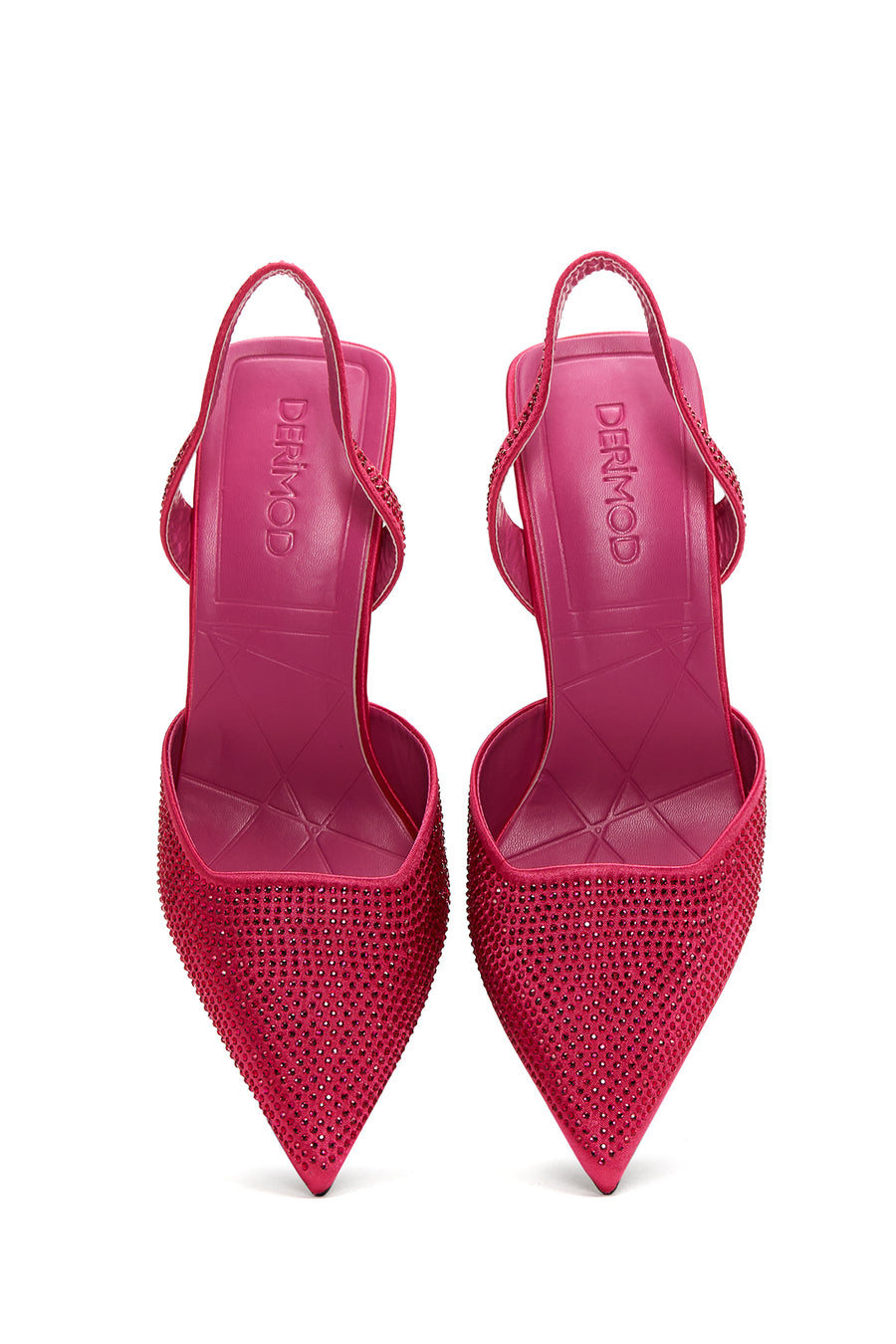 Women's Pink Stone Heeled Shoes