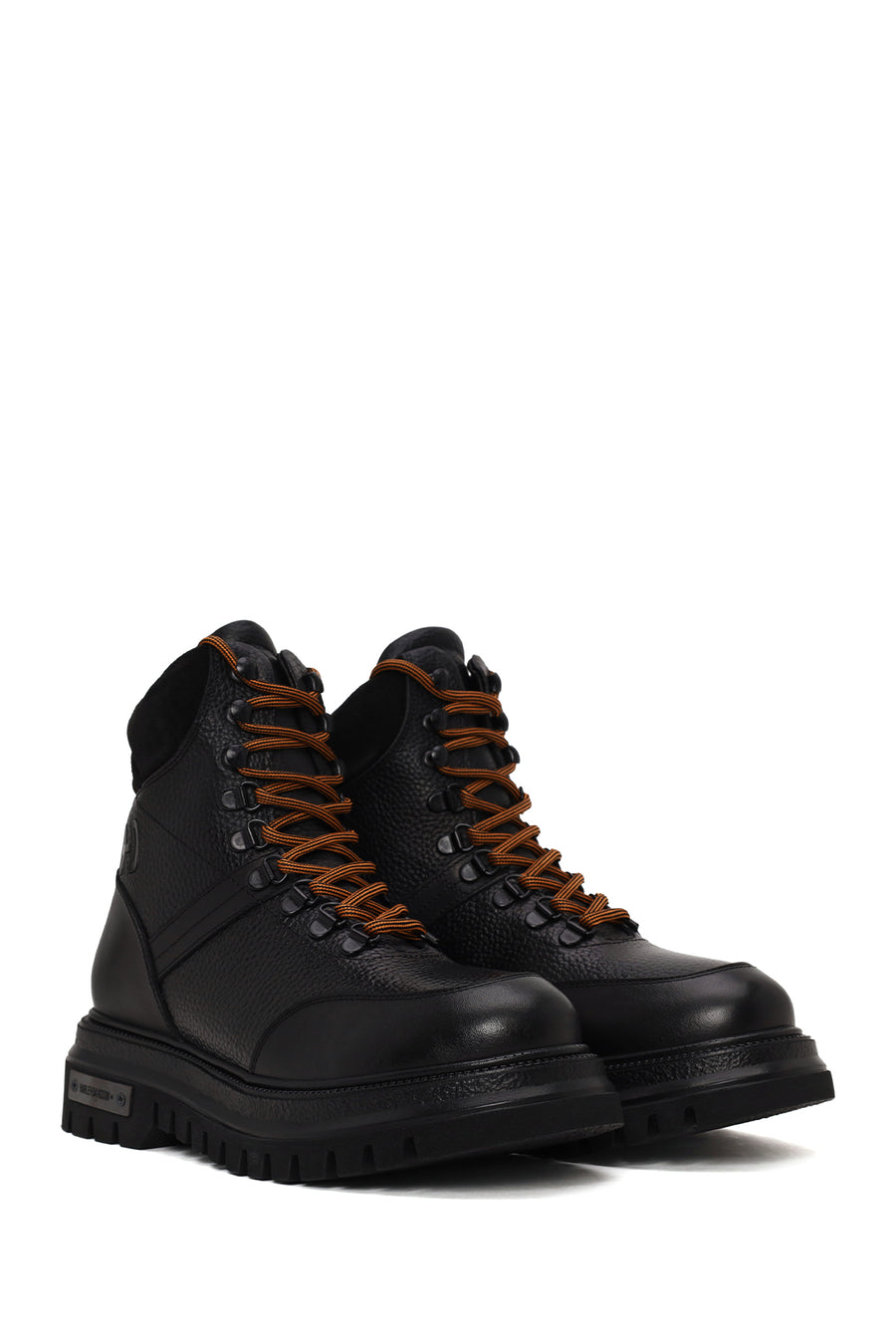 Harley Davidson Male Black Stein Lace-Up Thick-Sole Leather Combat Boots