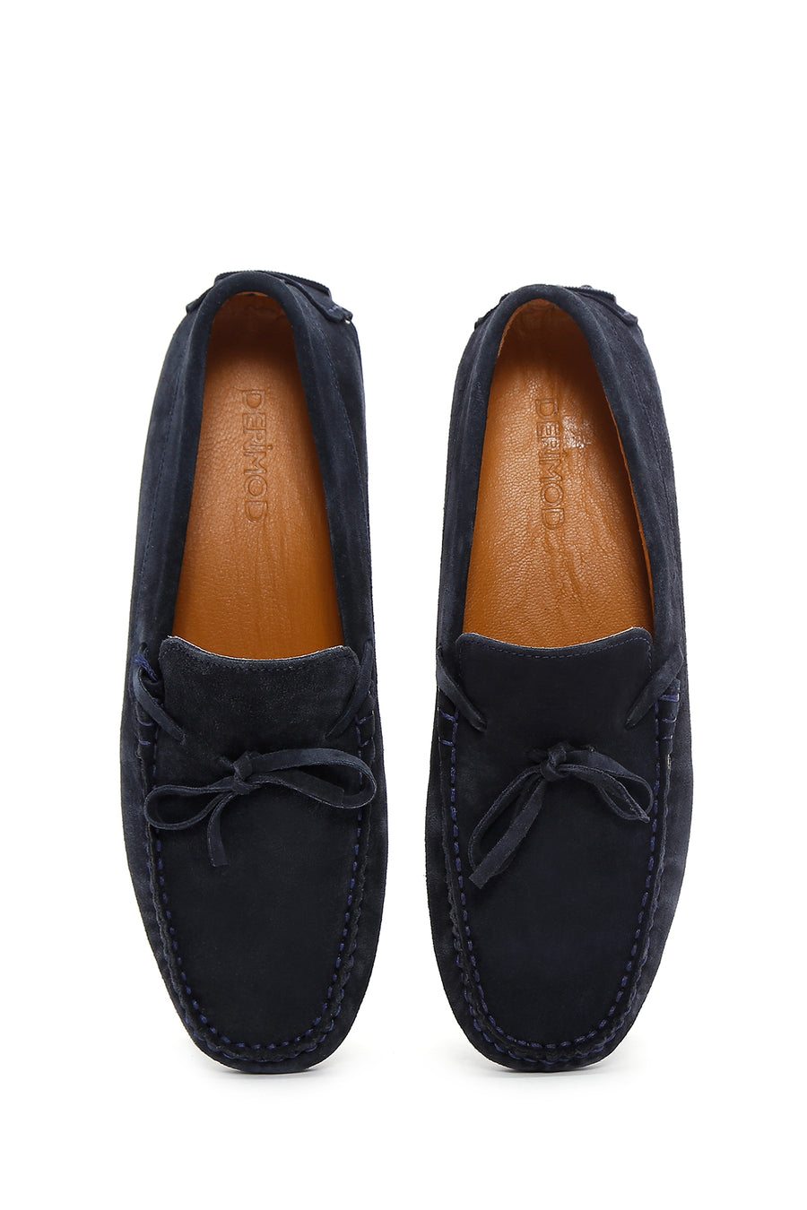 Erkek Lacivert Süet Deri Casual Loafer