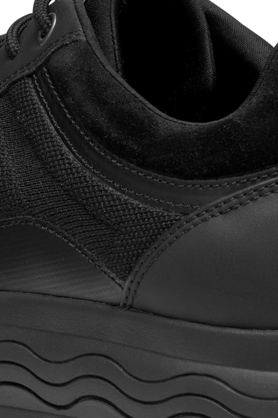 Geox Erkek Siyah Spherica Bağcıklı Deri Sneaker