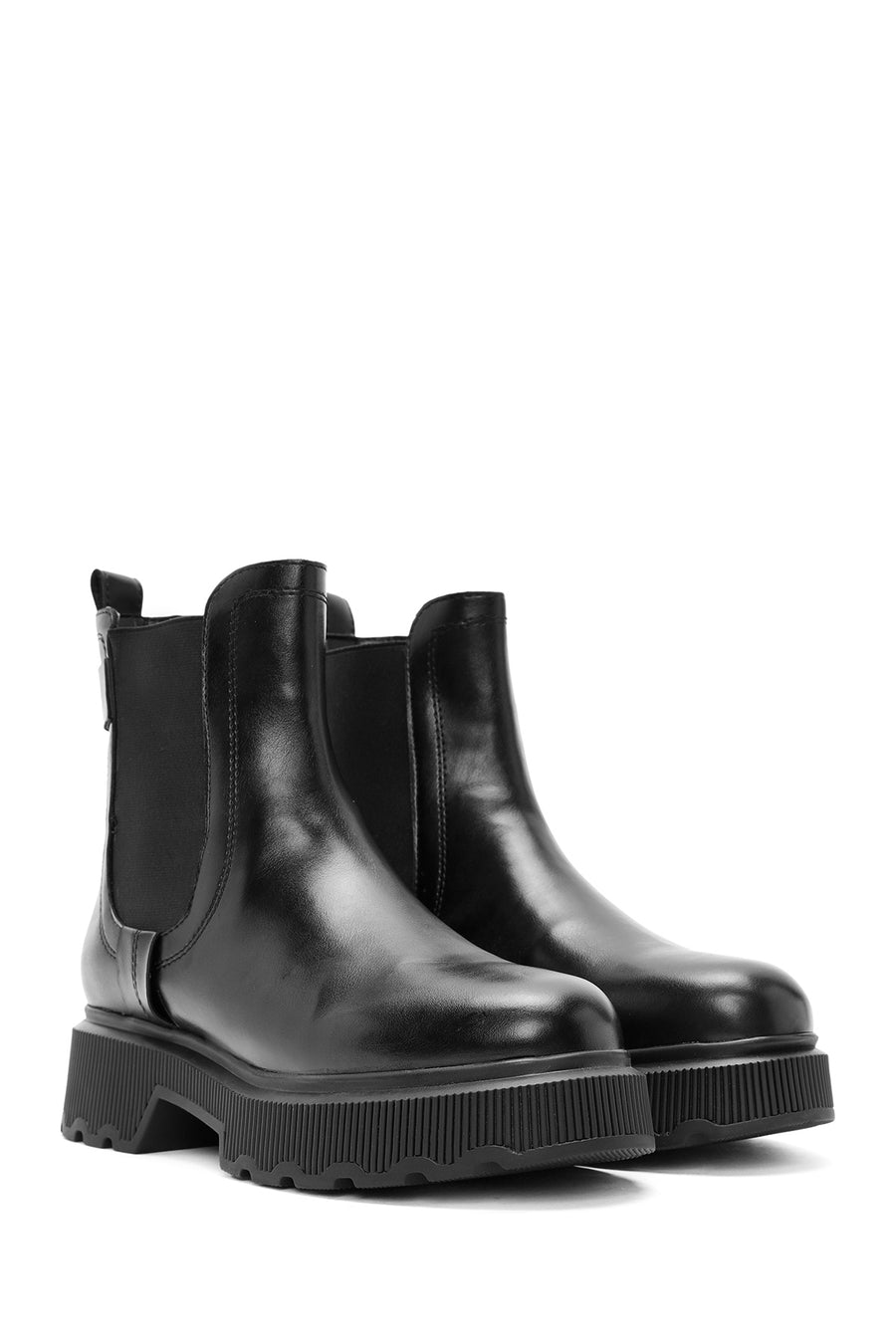 Women's Black Thick Soled Chelsea Boots