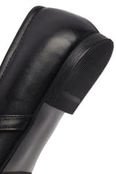 Women's Black Buckled Leather Ballet Flat | Derimod