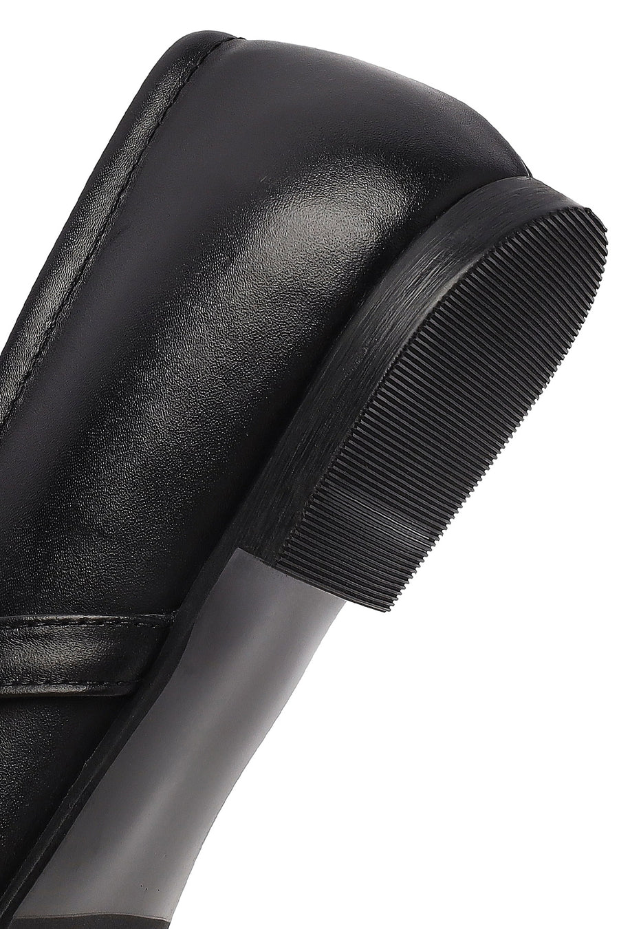 Women's Black Buckled Leather Ballet Flat