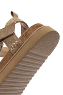 Women's Brown Strappy Thick Soled Suede Leather Sandals | Derimod