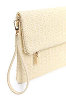 Woman Cream Chain Long-Strap Straw Clutch Bag | Derimod