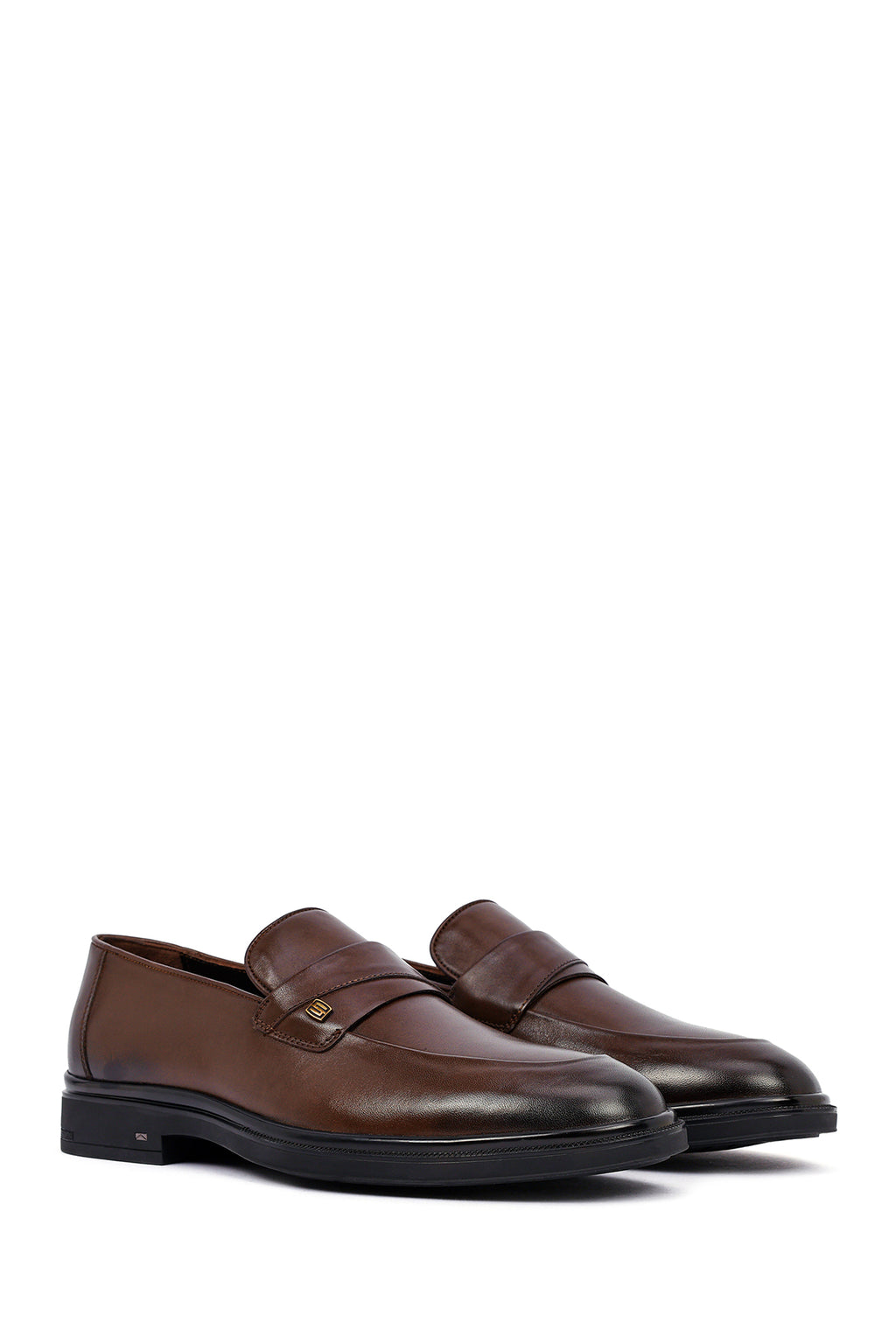 Erkek Kahverengi Deri Klasik Loafer