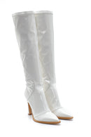 Women's Leather Patent Leather Heeled Boots | Derimod