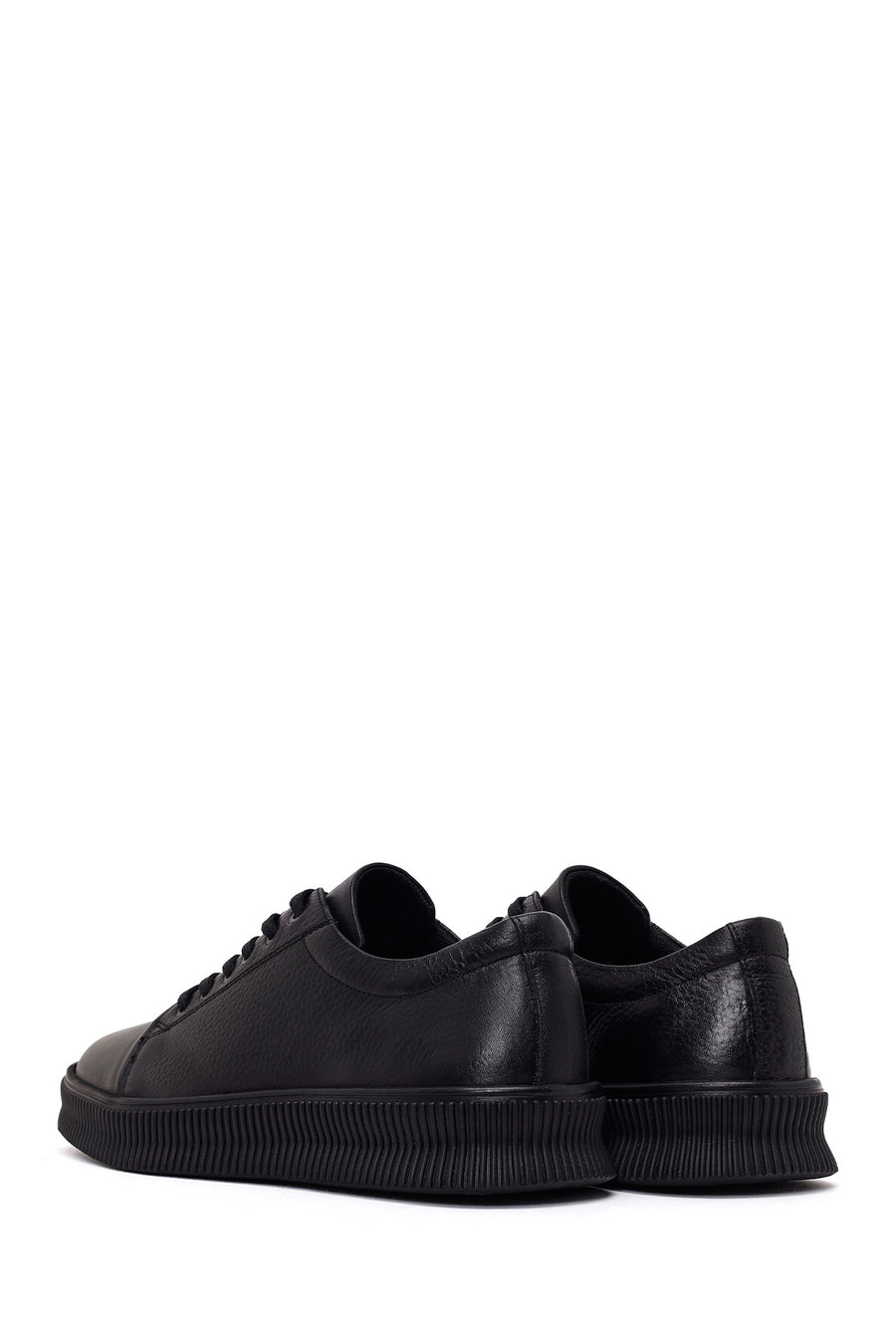 Male Black Lace-up Leather Sneaker