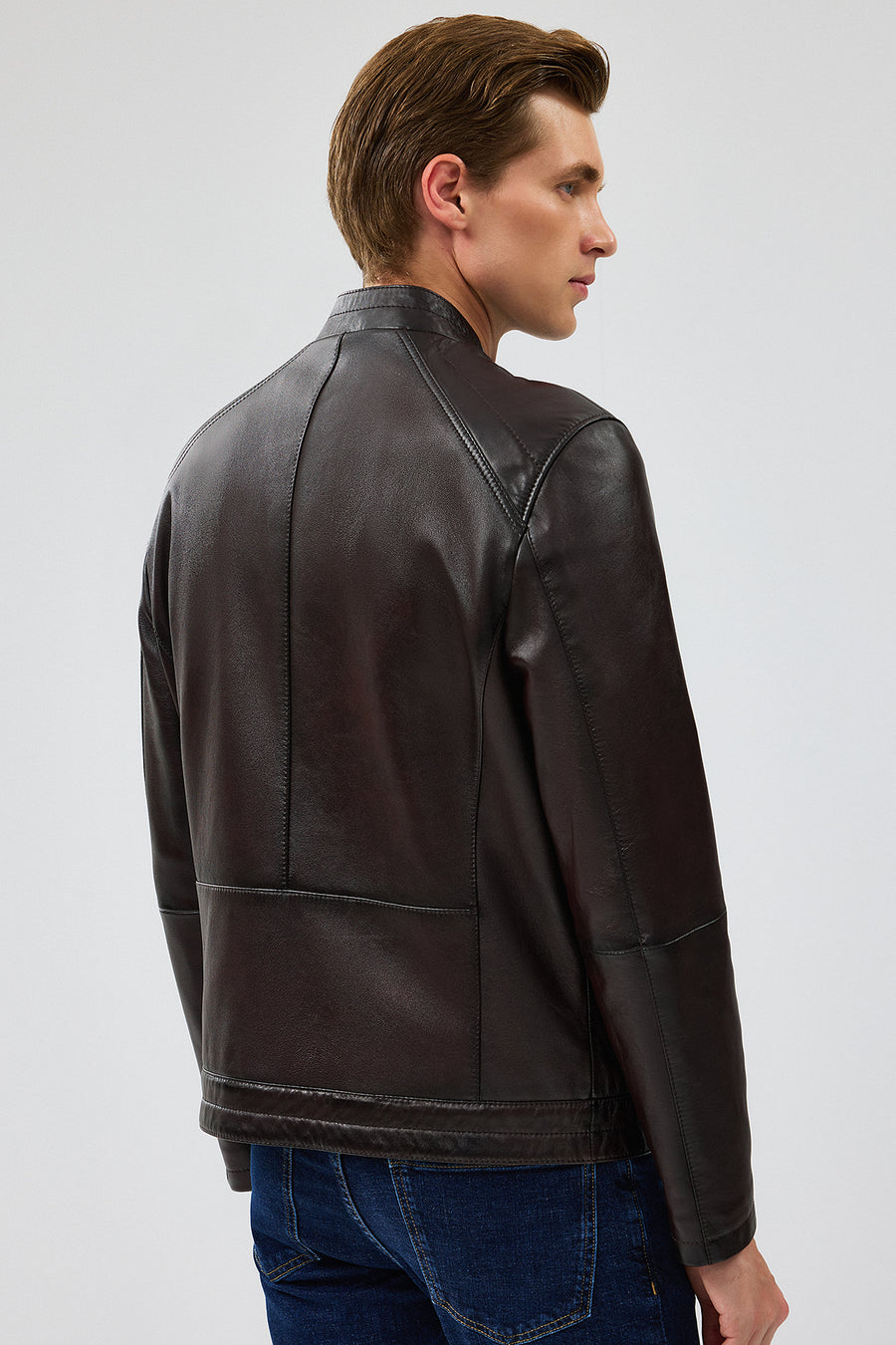 Owen Men's Brown Leather Coat
