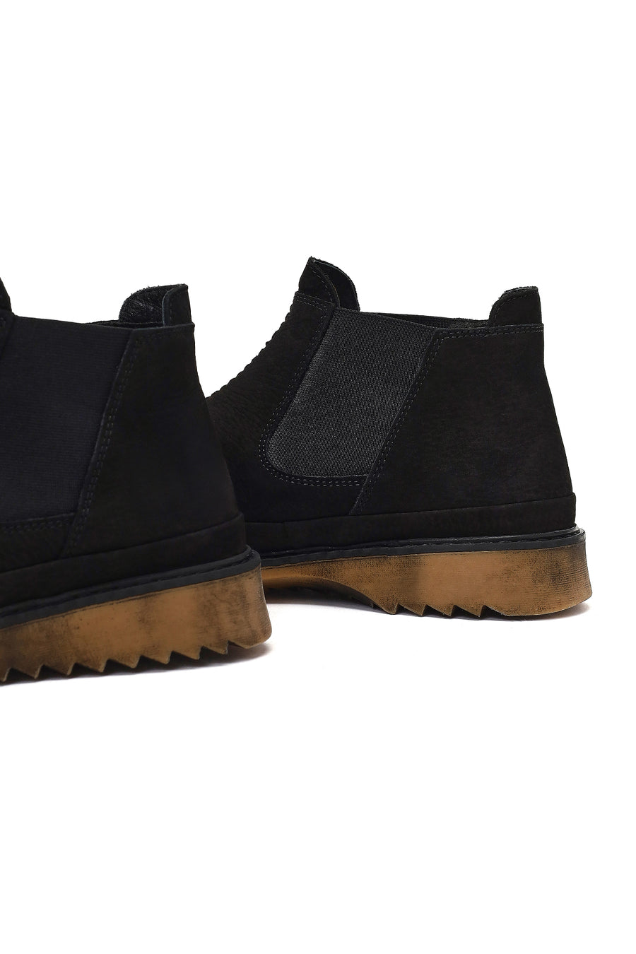 Male Black Nubuck Leather Chelsea Boots