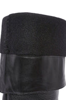 Women's Black Thick Heel Leather Boots | Derimod