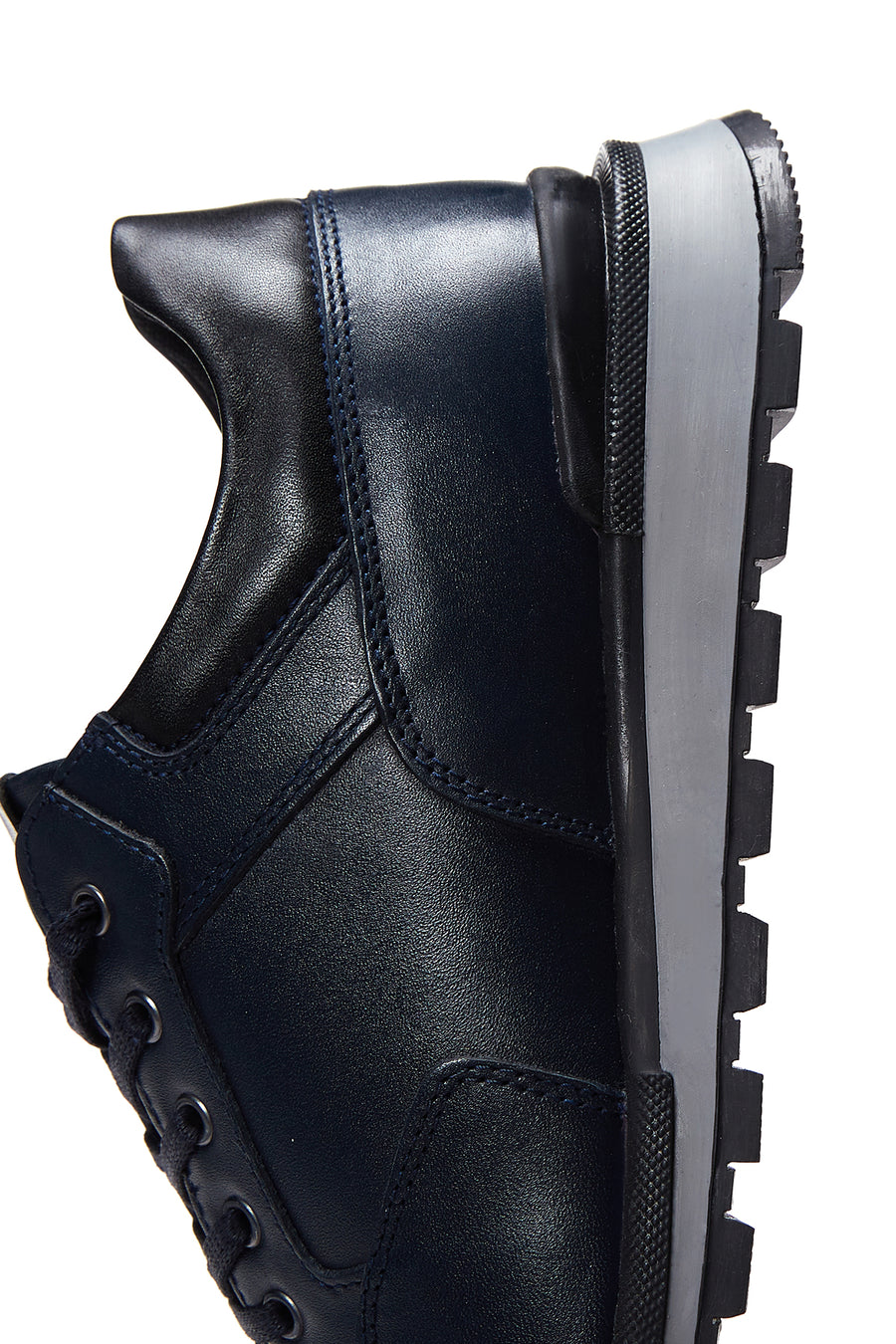 Erkek Lacivert Deri Sneaker