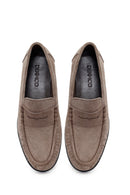 Erkek Gri Süet Deri Casual Loafer | Derimod