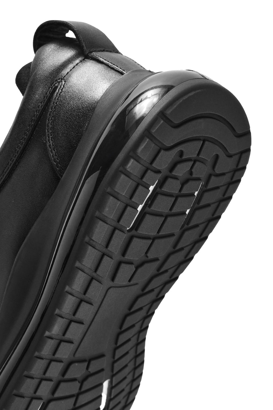 Erkek Siyah Bağcıklı Deri Sneaker