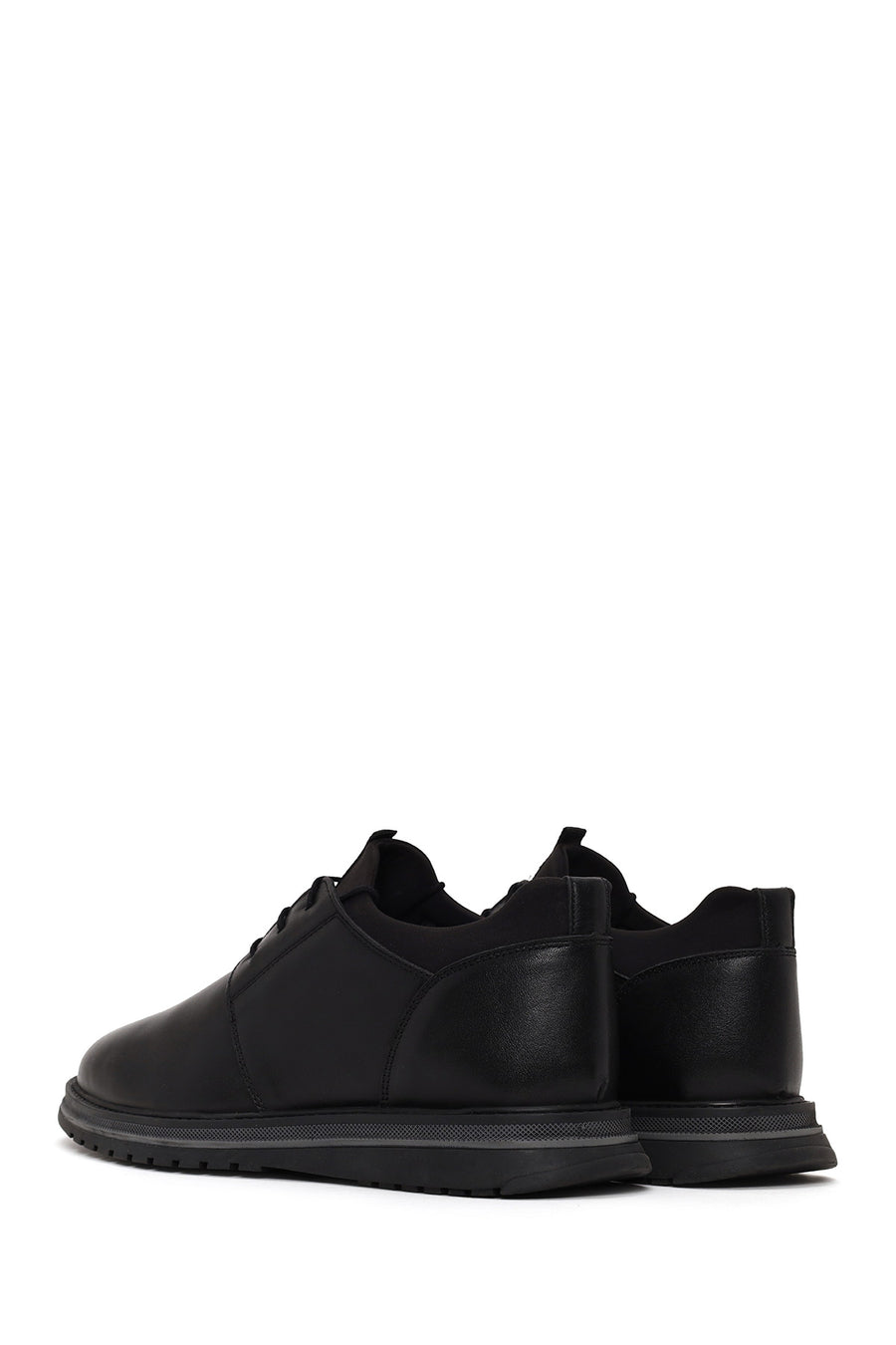 Male Black Lace-Up Leather Casual Shoes