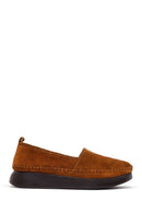 Kadın Taba Kalın Tabanlı Süet Deri Konfor Loafer | Derimod
