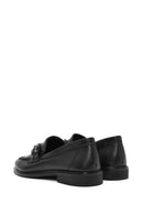 Kadın Siyah Tokalı Deri Maskülen Loafer | Derimod