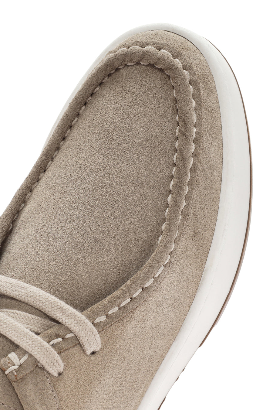 Men's Beige Lace-up Suede Leather Casual Shoes