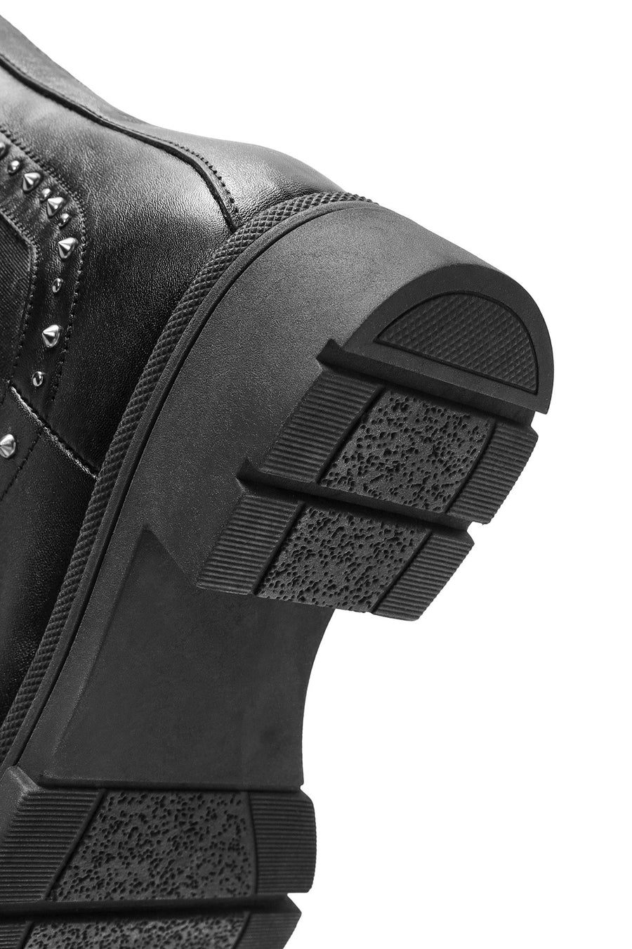 Women's Black Stone Detailed Leather Chelsea Boots