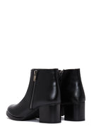 Women's Black Zipper Heeled Classic Boots | Derimod