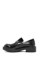 Women's Black Buckle Detailed Masculine Loafer | Derimod