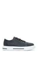 Erkek Gri Deri Kalın Tabanlı Sneaker | Derimod