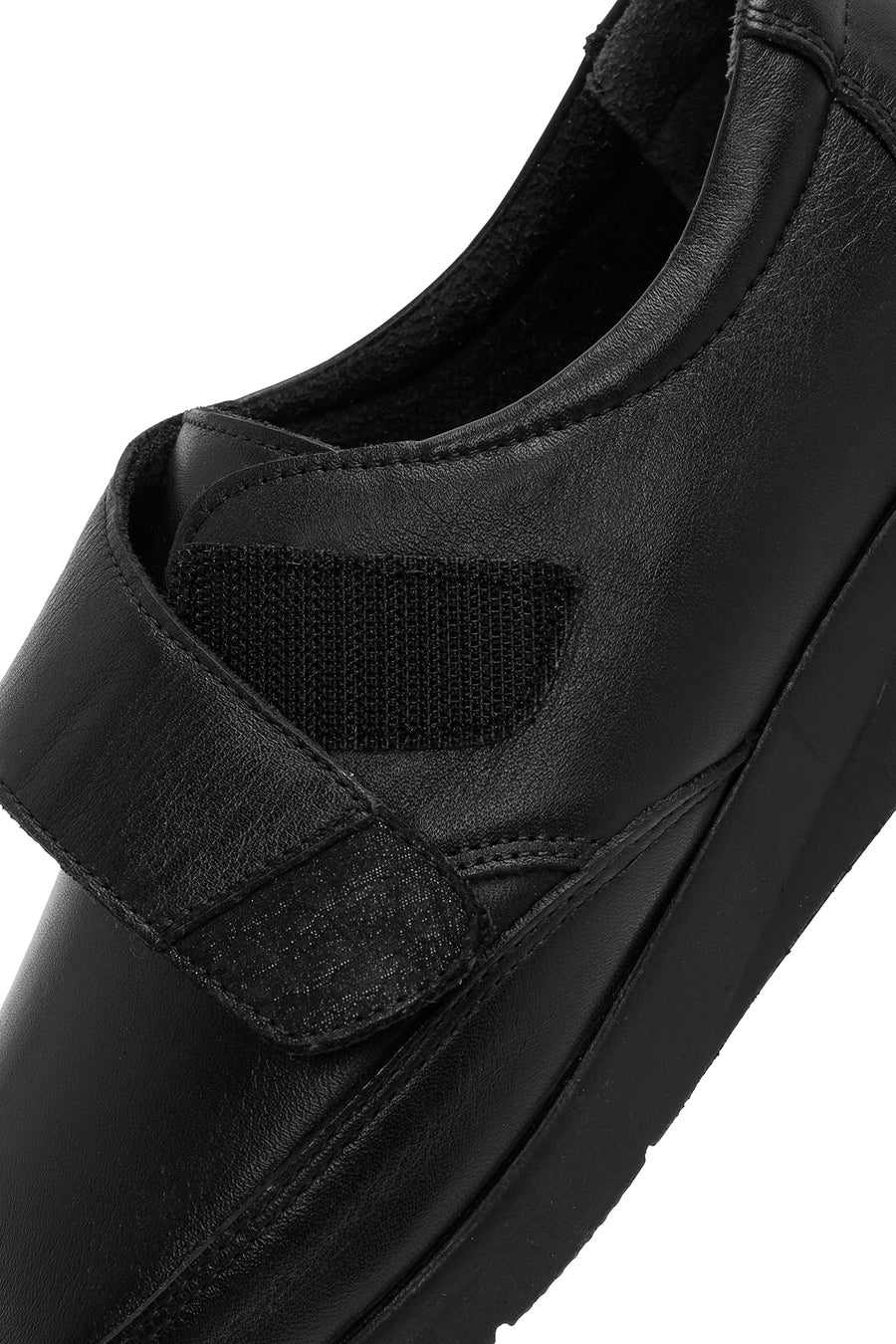 Women's Black Strappy Leather Comfort Shoes